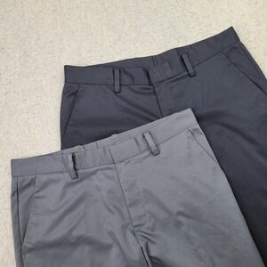 Lot of 2 Ashworth Golf Pants Mens 32x34‎ Black Gray Performance Chino Flex